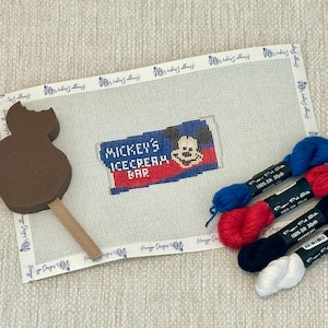Mickey Icecream Bar Wrapper Needlepoint Canvas - Disney Snacks - Disney Inspired Needlepoint Canvas - Beginner Needlepoint Canvas