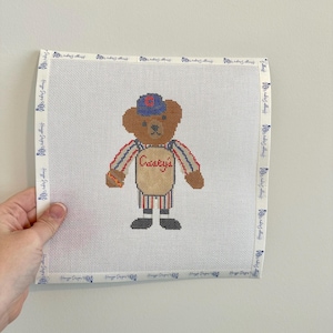 Casey's Corner Ralph Lauren Polo Bear Handpainted Needlepoint Canvas - Casey's Corner Cast Member Uniform - Disney Needlepoint