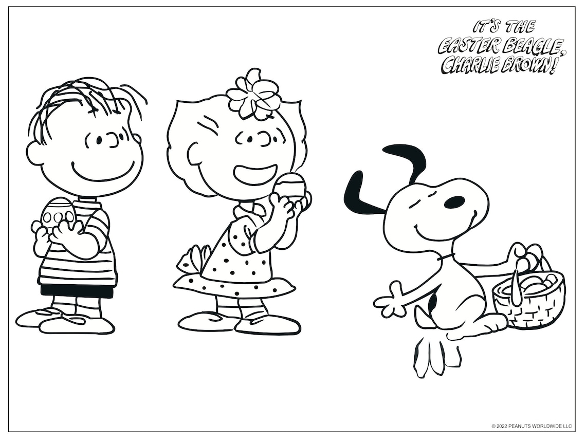 Peanuts Charlie Brown Holiday Coloring Pages Peanuts - Etsy