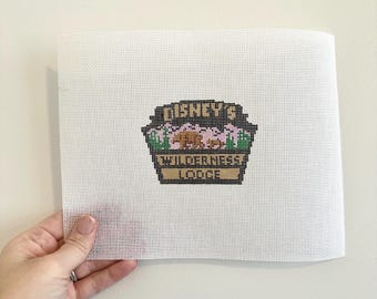 Wilderness Lodge Disney World Resort Hotel - Disney Needlepoint - Handpainted Needlepoint Canvas