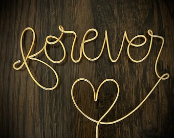 Forever Wire Wedding Cake Topper, Rustic Party Decoration