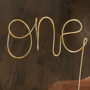 Wedding Birthday Party Wire Cake Topper Rustic Country Baby kid one age Shower Silver Copper Gold 1 smash cake