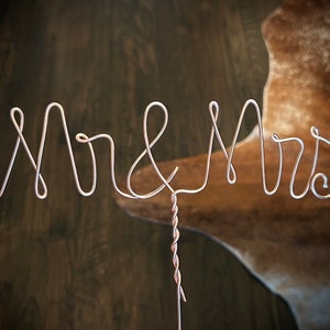 Wedding Wire Cake Topper Mr and Mrs Heart Rustic Love Country decoration