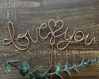Custom Wire Wedding Cake Topper: Monogram Initial, Anniversary Party Decor