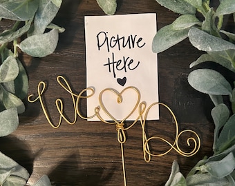 Custom We Do Wedding Cake Topper Photo Gift Simple Rustic Wire Party Decor **Free Shipping
