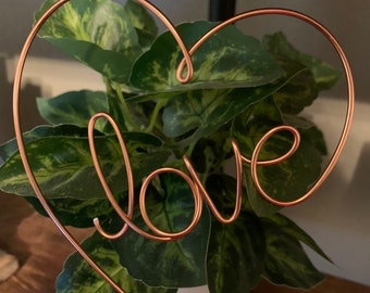 Custom Love Heart Wedding Cake Topper Wire Rustic Engagement Decoration Metal Gold Party Plant Birthday Anniversary Shower ***Free Shipping