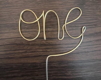 Wire Number Birthday Age Party Cake Topper Custom Rustic Baby Kid One Shower Silver Copper Gold 1 Smash Cake