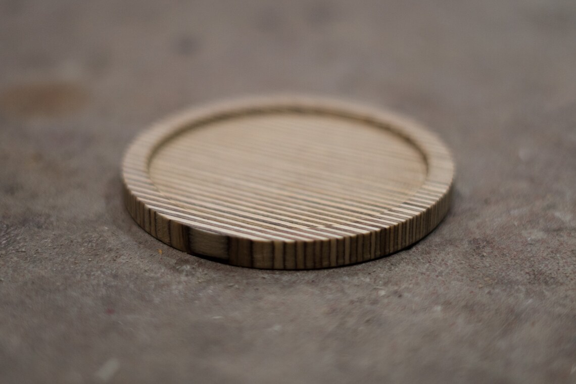 Recycled Plywood Edge Grain Coaster Set 4 Total Etsy