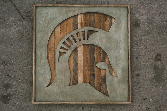 Handcrafted Msu Spartan Head From Detroit Salvaged Wood Etsy Handcrafted Msu Spartan Head From Detroit Salvaged Wood Etsy