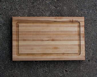 handcrafted maple cutting board with juice groove