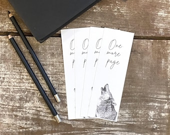 Wolf Bookmarks, wildlife gift, wolf lover, reader gift, bookworm, pencil art, animal lover bookmark, howling wolf, stocking stuffer