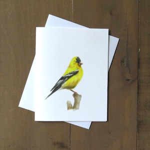 Notitiekaart distelvink, kaart met natuurkunst, kaart voor vogelaar, briefpapier natuurkaart, wenskaart vogelliefhebber, verjaardagscadeau voor student