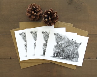 Fox Note Card Set, wildlife card, fox card, cards for kids, nature cards, art cards, blank cards, note cards, wildlife greeting cards, cards
