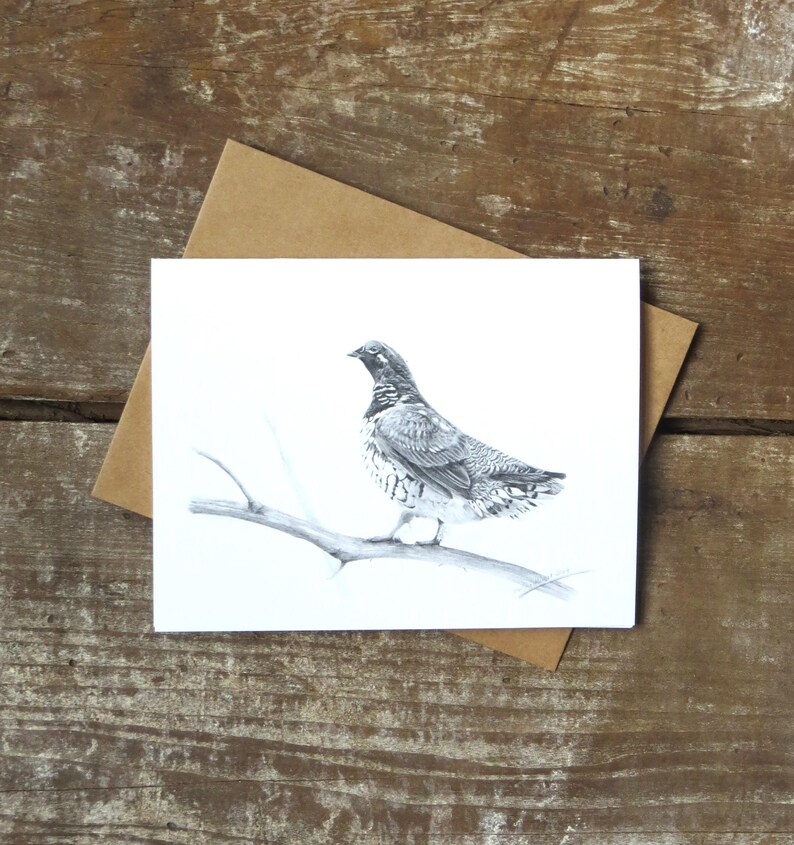 Carte de correspondance de tétras, carte d'art de la faune, art d'oiseau, carte d'oiseau, art de tétras, carte de la nature, carte pour ornithologie, cartes en vente, carte de voeux animal image 3