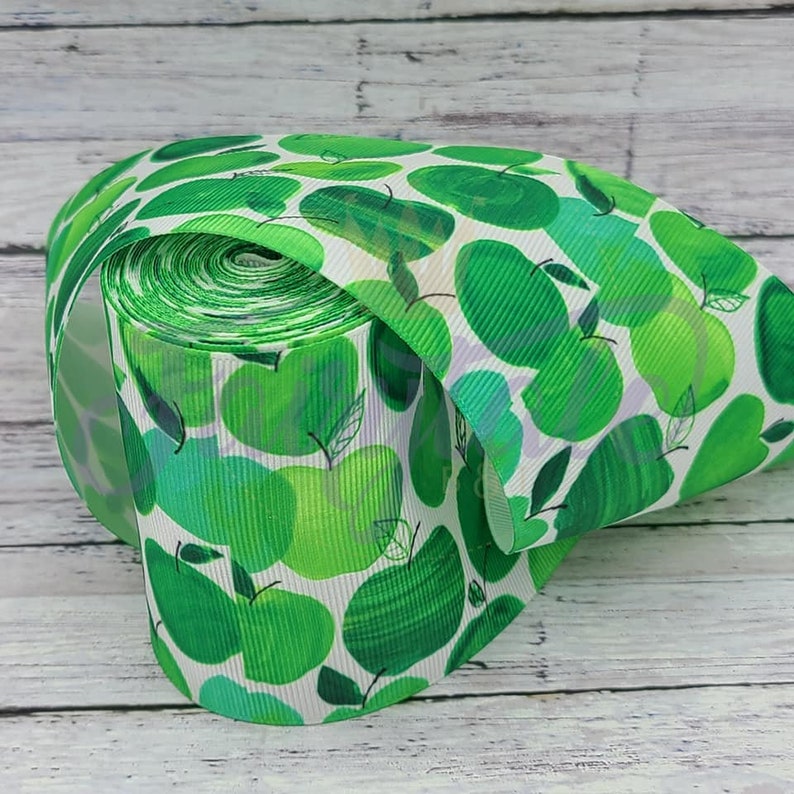 Green Apple grosgrain 3 inch Ribbon