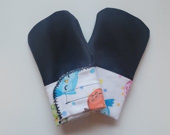 Owl Waterproof Teething Mittens for Finger Biting Babies