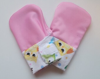 Pink Owls Waterproof Teething Mittens