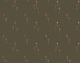 Brown Mini Flowers Drawer Liner -  Luxe Canvas Texture-Cabinet-Peel and Stick - Shelf Liner - Contact Paper - Seamless Pattern
