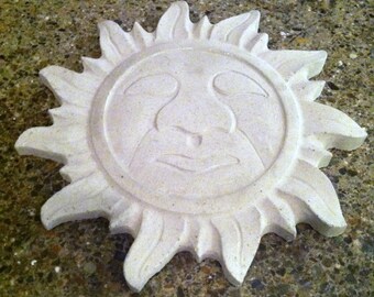 Concrete Trivet, Pot Holder, Hot Plate, Plant Base. Bright Sun motif done in a super strength mix.  ***L@@K***