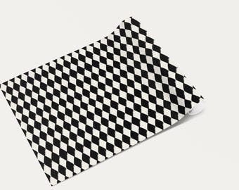 Painted Rhombs Drawer Liner -  Luxe Canvas Texture-Cabinet-Peel and Stick - Shelf Liner - Contact Paper - Seamless Pattern