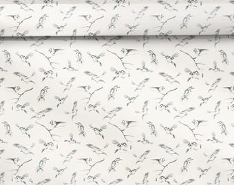 Winter Birds Drawer Liner -  Luxe Canvas Texture-Cabinet-Peel and Stick - Shelf Liner - Contact Paper - Seamless Pattern- High Quality