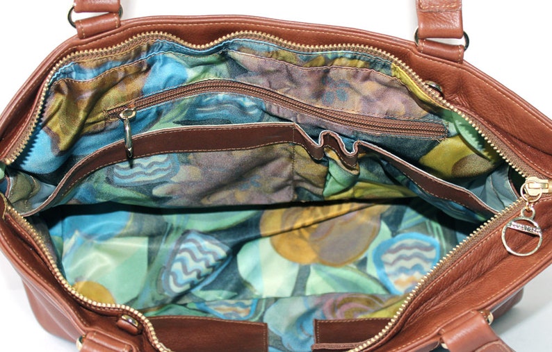 Leather Laptop Bag for Work Great Features for Travel or as Cruise Bag Soft Brown Leather Tote Bag with Shoulder Strap