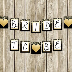 Instant Download Black White and Gold Bridal Shower Banner, Bride to Be Banner, Printable Bridal Shower Banner, Bridal Shower Decor (2), 003