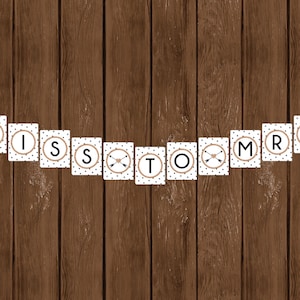 Miss Rose goud en zwart, bruids douche Decor, afdrukbare Banner, bruids douche Banner, Mrs. Banner, zwart-wit Polka Dot, 009
