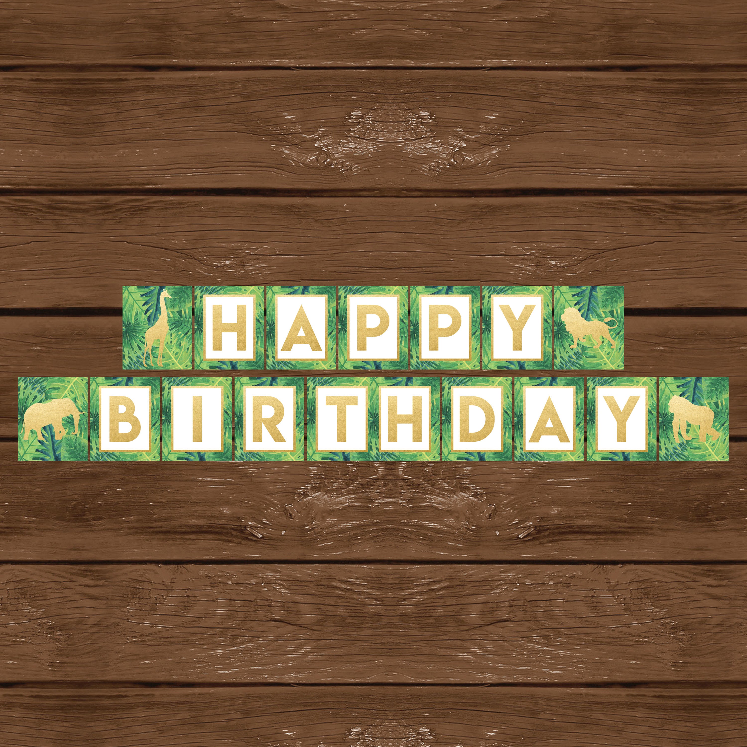 Happy Birthday Banner Jungle Theme Jungle Safari Birthday Banner Printable Birthday Banner - Etsy Singapore