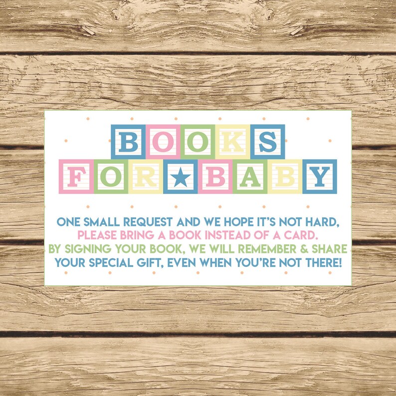 Books for Baby Printable Inserts Blocks Theme Gender Etsy