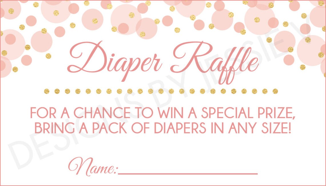 Diaper Raffle Printable Baby Shower Game Instant Download - Etsy
