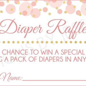 Diaper Raffle Printable Baby Shower Game Instant Download - Etsy
