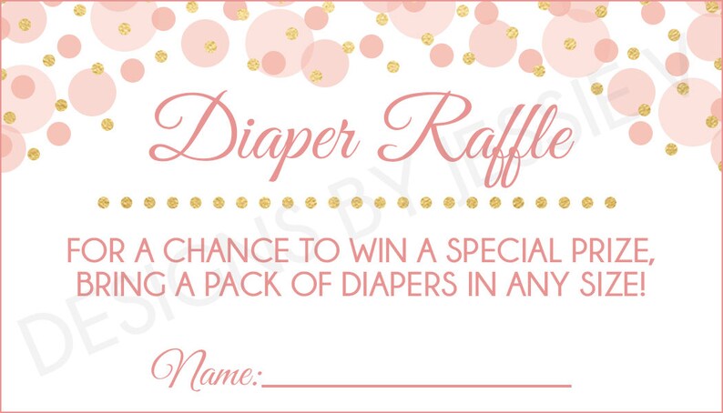 Diaper Raffle Printable Baby Shower Game Instant Download - Etsy