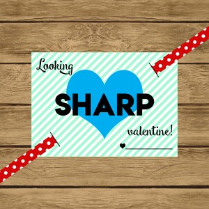 Suchen scharf Valentine, Bleistift Valentine, druckbare Valentine, Lehrer Valentine, Non-Candy Valentine, Klasse Valentine, 031