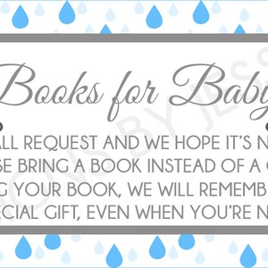 Books for Baby, Printable Baby Shower Insert, Instant Download, Boy ...