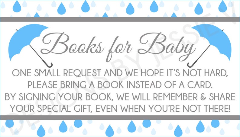 Books for Baby Printable Baby Shower Insert Instant - Etsy