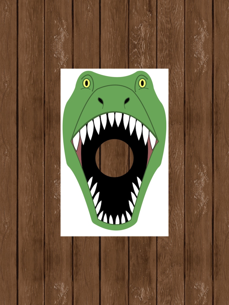 Dino Toss, Feed the T. Rex, Dinosaur Birthday Party, Dinosaur Game, Dinosaur Theme, Instant Download, Printable Party Game, 016 image 1
