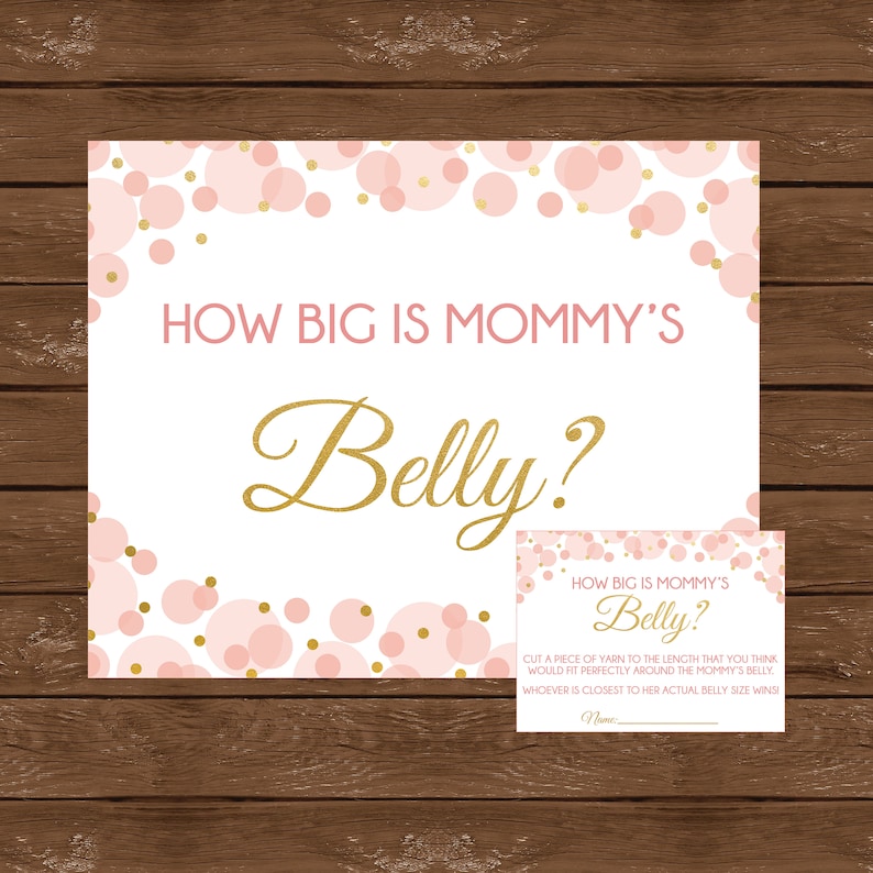 How Big is Mommy's Belly Printable Baby Shower Game - Etsy