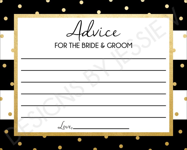 Advice Cards Printable Advice Cards Bridal Shower Advice Etsy