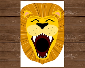 Feed the Lion, Jungle Safari Games, Bean Bag Toss, Printable Games, Birthday Party Games, Instant Download, Jungle Safari Birthday, 028