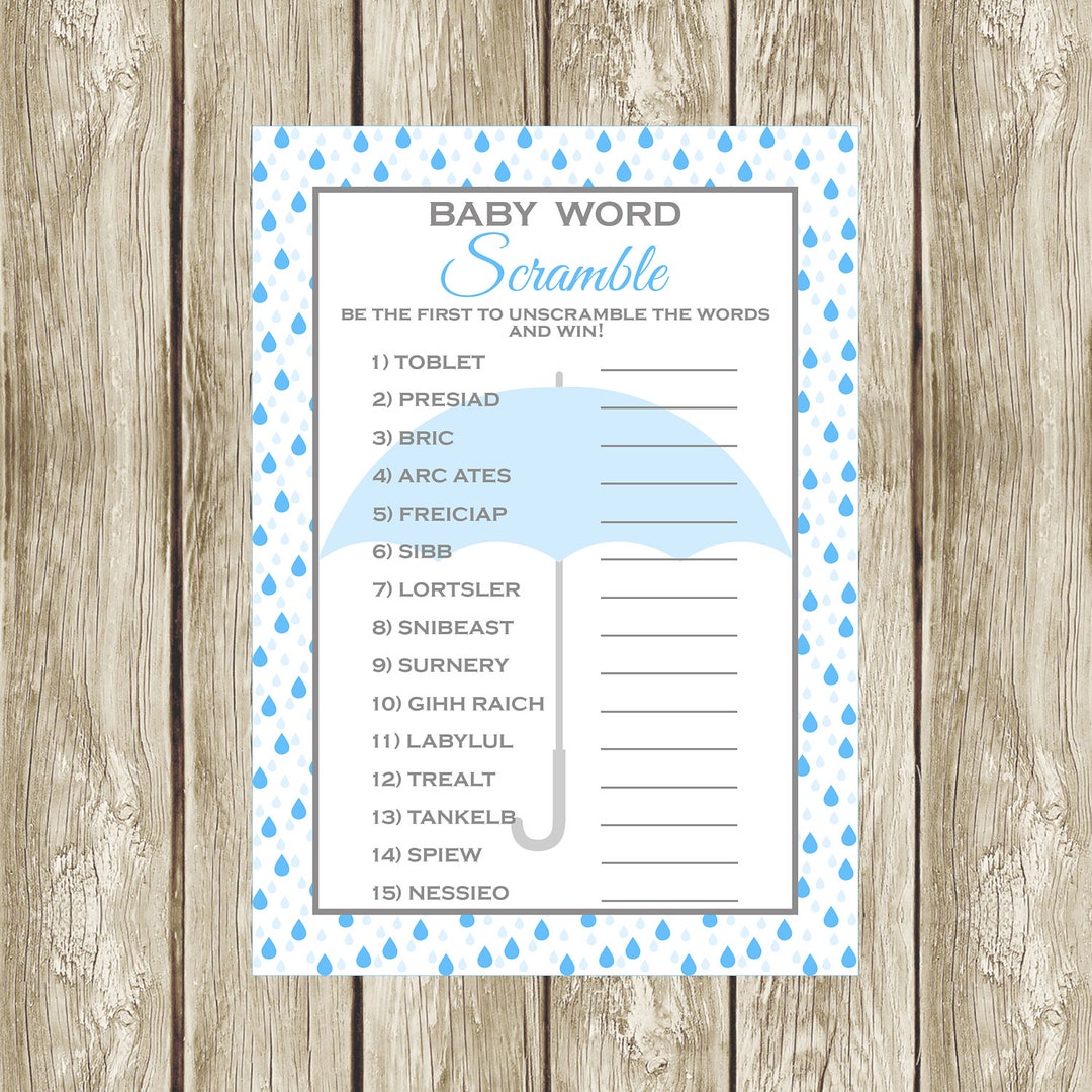 Printable Scramble Baby Showr