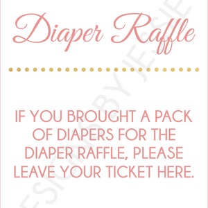 Diaper Raffle Printable Baby Shower Game Instant Download - Etsy