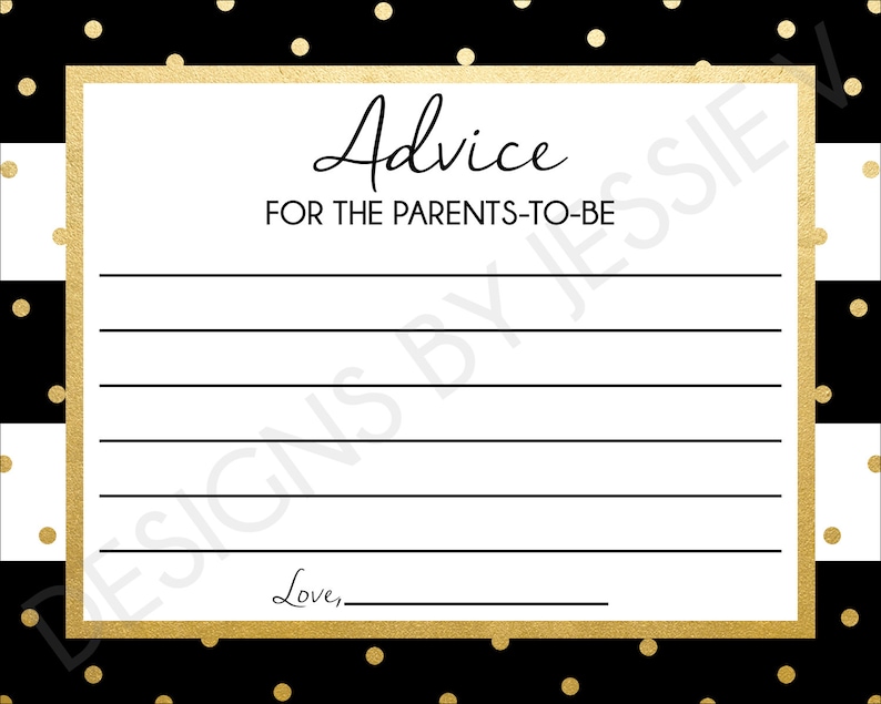 Advice Cards Printable Advice Cards Baby Shower Advice Etsy