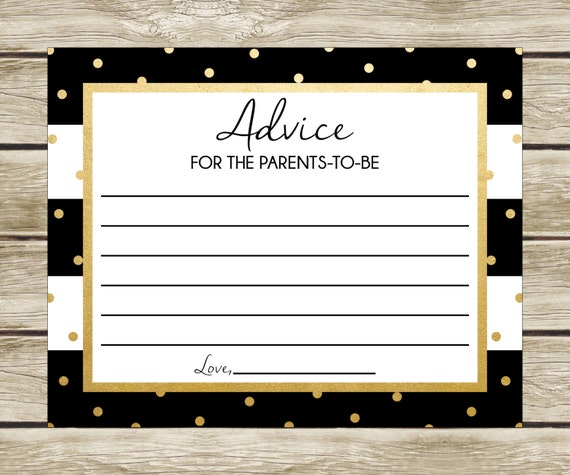 Advice Cards Printable Advice Cards Baby Shower Advice Cards Instant Download Black And White Advice For The Parents To Be 014