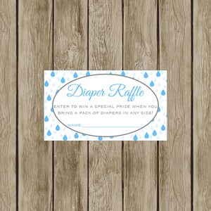 Instant Download Blue and Grey Diaper Raffle, Baby Shower Game, Blue and Grey Baby Shower, Printable Baby Shower Game, Digital Game, 008