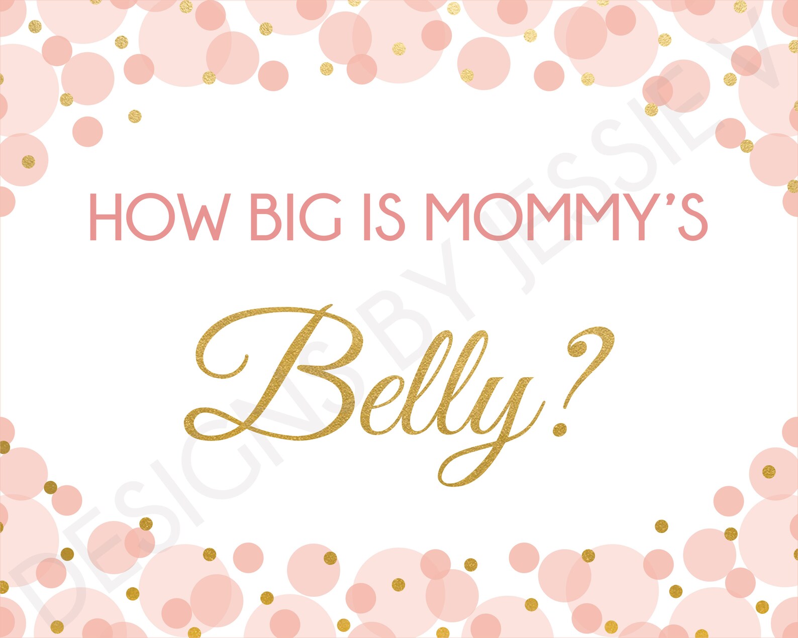 How Big is Mommy's Belly Printable Baby Shower Game - Etsy