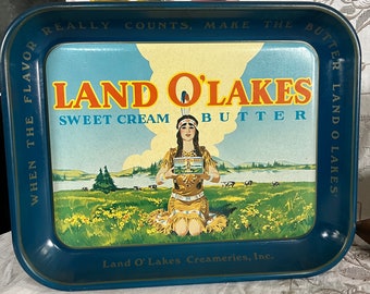 Vintage Advertising Tray Land OLakes sweet cream butter