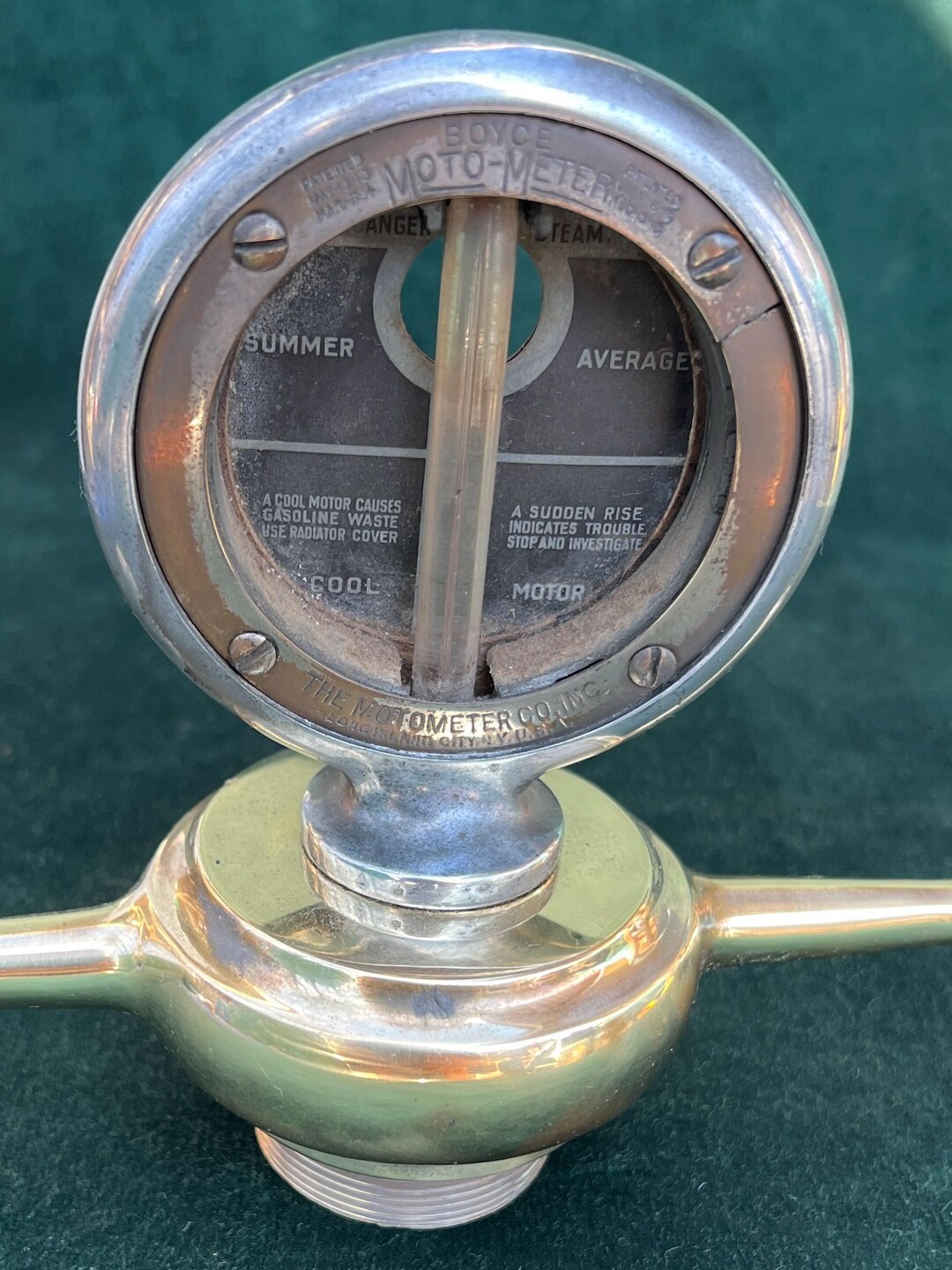 1920s Boyce Brass Dog Bone Motometer: Vintage Auto Collector, 1.67