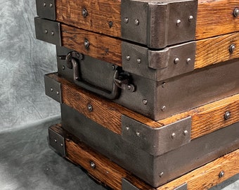 Vanderman Antique Tool Chest, Conversation Piece, Coffee Table, unique storage, Railroad Trunk, Strong Box, Pirate Chest, Vanderman, gift