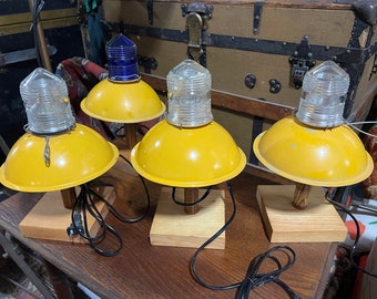 Vintage Aviation, Desk Lamp, Airport Motif, Airport Marker Lights - taxiway and runway - Desk Lamp, Man Cave